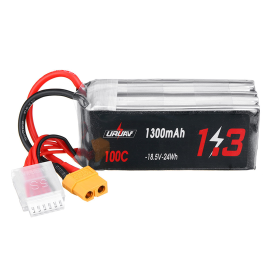 URUAV 18,5V 1300mAh 100C 5S LiPo-batteri XT60-kontakt för RC Drone