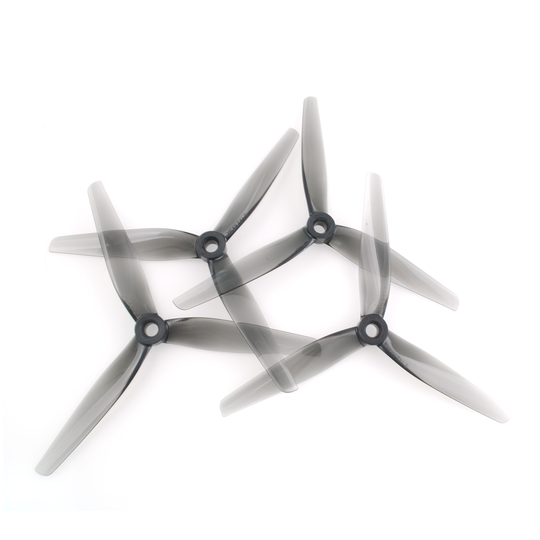 2 par HQProp 5.1x2.5x3 5125 3-blad propeller 5mm hål poly karbonat grå färg för RC Drone FPV Racing