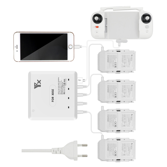YX 6-i-1 Multi Charging Hub Intelligent Batteri Fjärrkontroll Telefon Flerladdad 6-vägs laddare för FIMI X8SE RC Drone Q