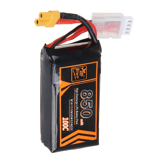 ZOP Power 11.1V 850mAh 100C 3S Lipo Batteri XT30 Plug för RC Racing Drone