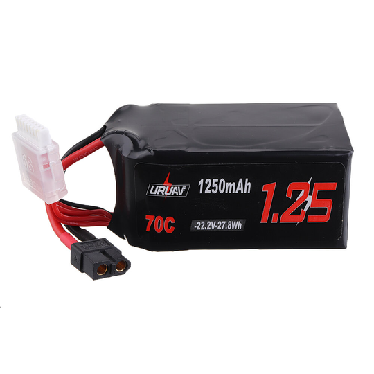 URUAV 22.2V 1250mAh 70C 6S XT60 Plug Lipo-batteri för FPV RC Drone
