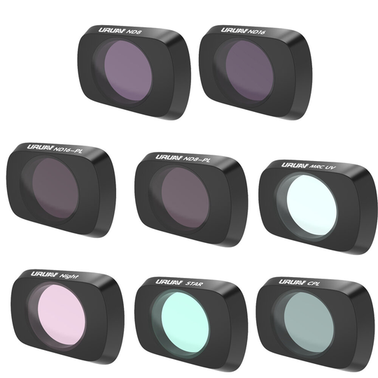 URUAV Kameralinsfilter Combo Set UV / CPL / ND4 / ND8 / ND16 / ND32 / STAR / NDPL / Night för DJI Mavic Air 2 RC Drone