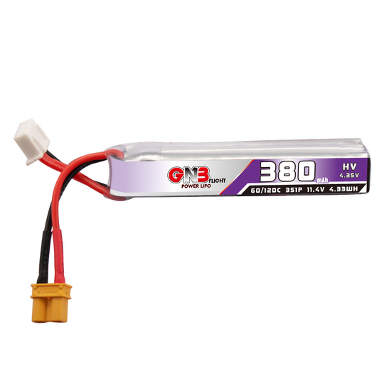 Gaoneng GNB 11.4V 380mAh 60C 3S LiPo Batteri XT30 Plug för RC Drone