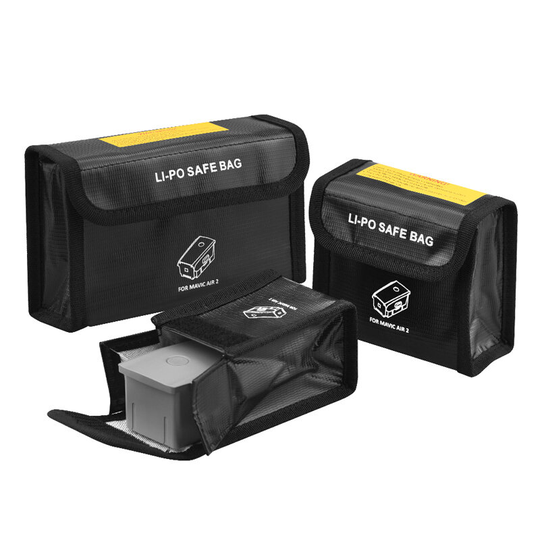 Lipo Battery Explosion-Pro Safety Safety Protective Storage Bag Black 1/2/3 Pack for DJI Mavic AIR 2/AIR 2S RC Drone