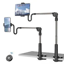 Phone Tablet Holder for Bed Gooseneck Stand Desk MountLong Arm Overhead Clip ClampFlexible Lazy Bracket for headboardBedsideVideo Recording Remote for iPad/iPhone/Smartphone Tablet 4.6-11 Lightinthebox