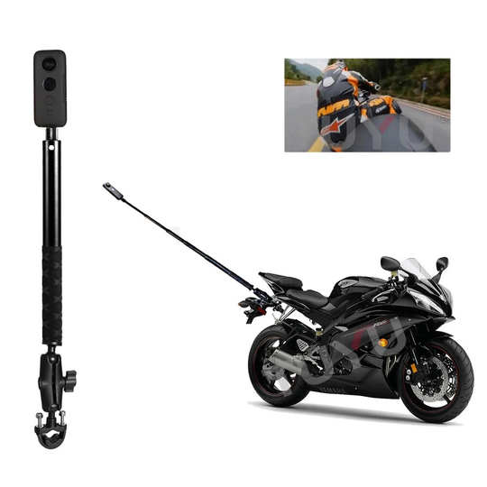 TUYU Motorcykelcykel Osynlig Selfie Stick Monopod Handtagsfäste för GoPro Insta360 Tillbehör för sportkamera