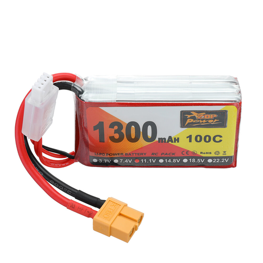 ZOP Power 11.1V 1300mAh 100C 3S Lipo Battery XT60 Plug för RC Racing Drone