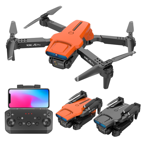 YCRC A6 PRO WIFI FPV med 4K ESC Dual Camera 120° Vidvinkel Hinder Undvikande Optiskt flöde Positionering Fällbar RC Dron