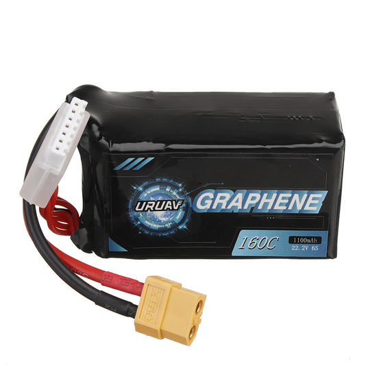 URUAV GRAPHENE V2.0 22.2V 1100mAh 160C 6S Lipo Battery XT60 Plug för FPV Racing Drone
