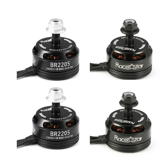 4X Racerstar Racing Edition 2205 BR2205 2300KV 2-4S Borstlös Motor Svart För 210 X220 250 280 RC Drone