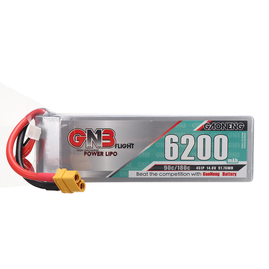 Gaoneng GNB 14.8V 6200mAh 90C 4S LiPo-batteri T / XT60 / XT90/EC5 / TRX-kontakt för FPV Racing Drone