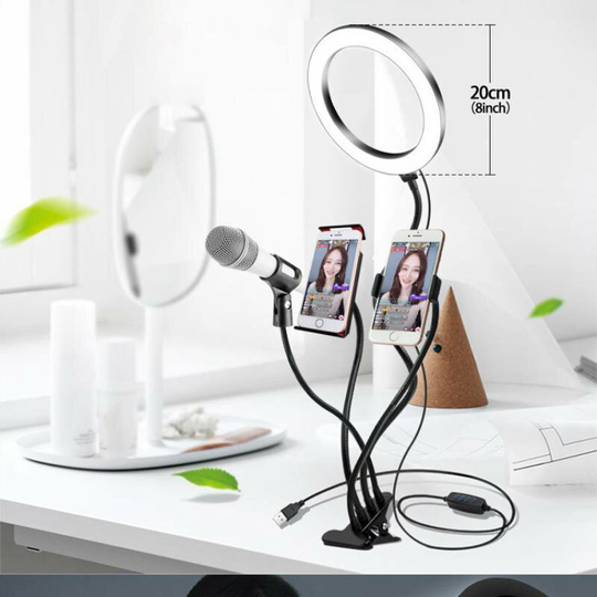 Bakeey 4-i-1-blixtar Selfie Lights Live Broadcast Makeup Selfie-lampa 360 graders vanlig slang Stabil stödlampa