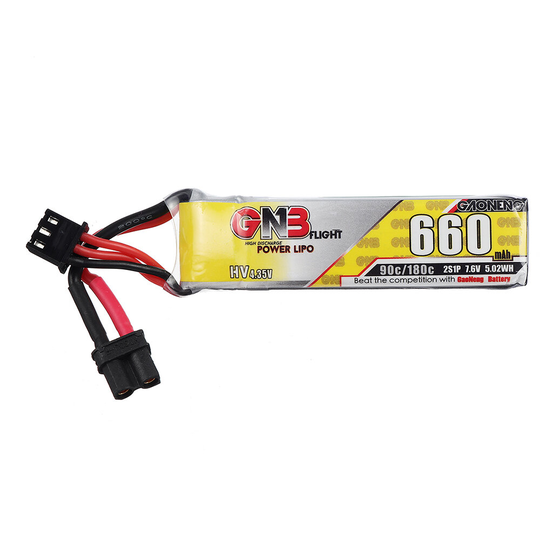 Gaoneng GNB 7.6V 660mAh 90C 2S LiPo -batteri XT30 Plug för FPV Racing Drone
