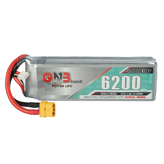 Gaoneng GNB 7.4V 6200mAh 90C 2S LiPo batteri TRX / EC5 / XT60 / XT90/T Plug för FPV Racing Drone