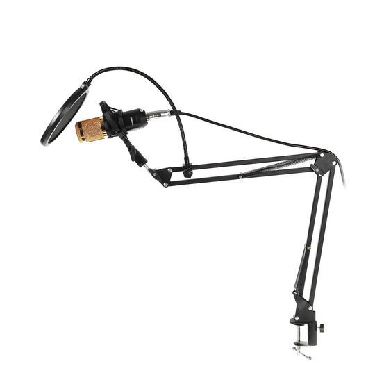 BM-800 kondensatormikrofonsats 3,5 mm inspelningsmikrofon stativuppsättning för dator PC Karaoke för chatt Skype YouTube