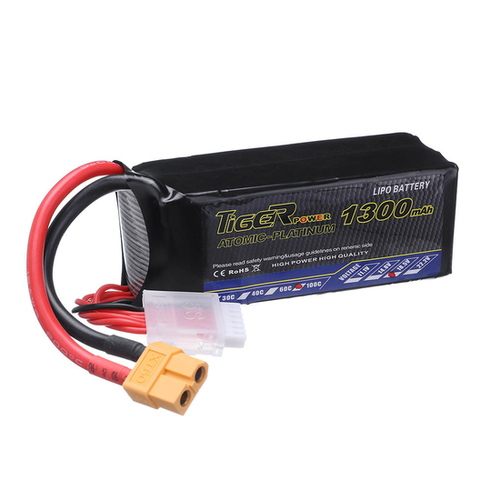 Tiger Power 18.5V 1300mAh 100C 5S Lipo Battery XT60-kontakt för RC Racing Drone