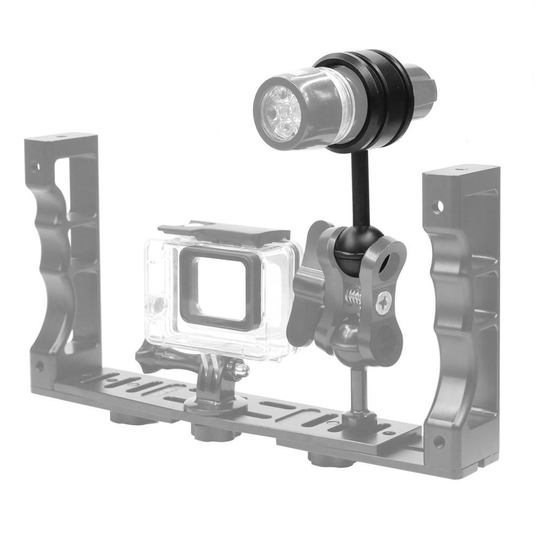 PULUZ PU254 1 tums kulahuvudmontering Adapter Magisk arm till dyklampa Fast klämma för undervattensdykning Strobehusljus