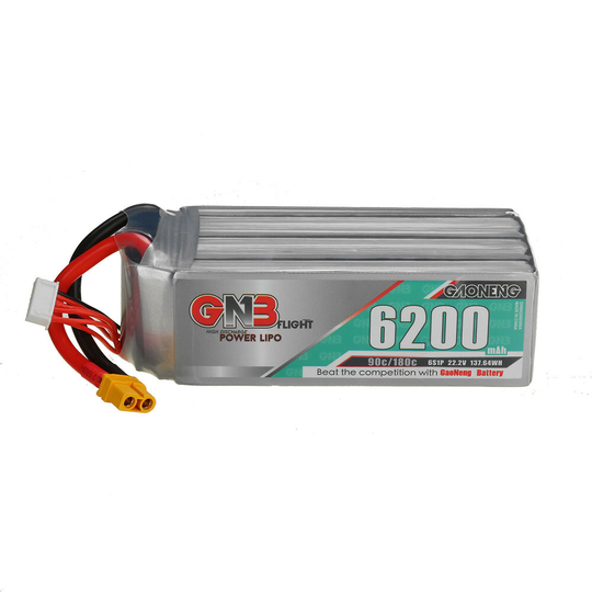 Gaoneng GNB 22.2V 6200mAh 90C 6S LiPo-batteri med T / XT60 / XT90/XT150/EC5 / TRX-kontakt för FPV Racing Drone