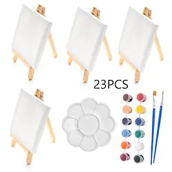 mini easel drawing board set 23 sets of children's beginners acrylic oil paint desktop wooden tripod Lightinthebox