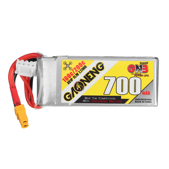 Gaoneng GNB 11.1V 700mAh 100C 3S LiPo Batteri XT30 Plug för FPV Racing Drone