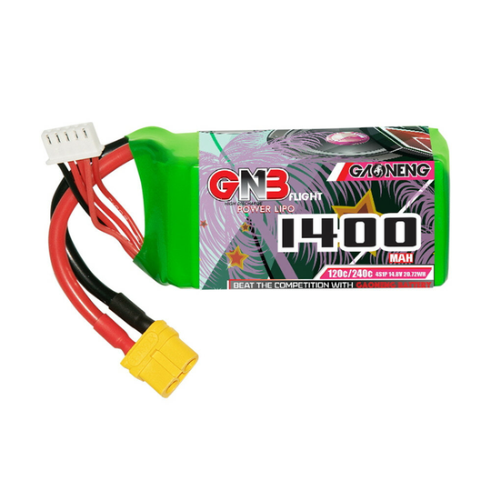Gaoneng GNB 14,8V 1400mAh 120C 4S LiPo-batteri T/XT60/XT90/EC5 Plugg för FPV Racing Drone