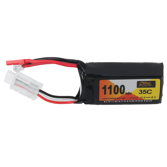 ZOP Power 7.4V 1100mAh 35C 2S LiPo Batteri JST-kontakt för RC Helikopter FPV Drönarbil