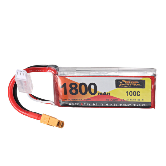 ZOP Power 7.4V 1800mAh 100C 2S Lipo Battery XT60 Plug för för RC Racing Drone