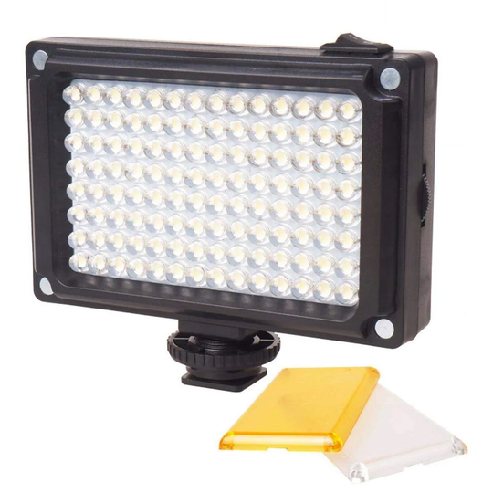 Kannettava LED-Kameralamppu 2 x Värifiltterillä