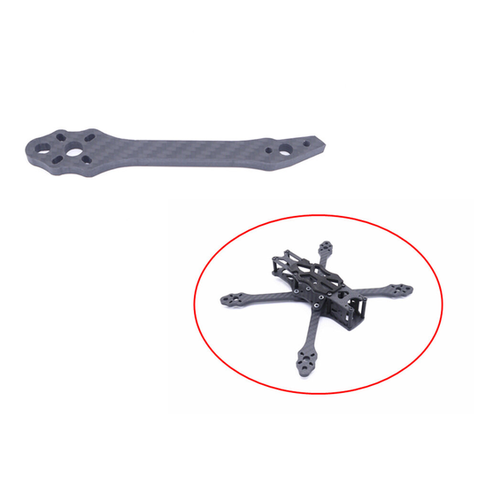 1 ST Kolfiber 5 mm Tjocklek Ersätt Ramarm för STEELE 5 220mm Hjulbas Ram Kit RC Drone FPV Racing