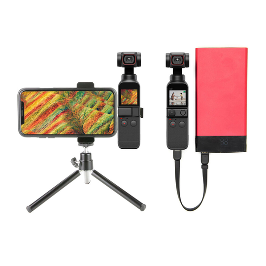 Stativ + datakabelsats för DJI ficka 2 handhållen Gimbal kameraadapter Expansionstillbehör